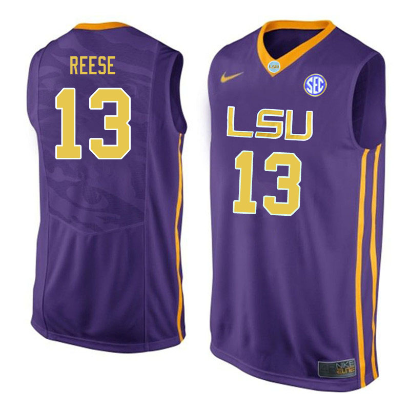 Men #13 Will Reese LSU Tigers College Basketball Jerseys Sale-Purple